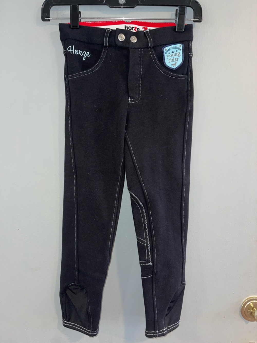 Horze Black Kids Riding‎ Leggings - Young Rider Size Small